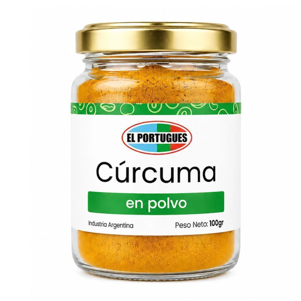 Curcuma en Polvo x 100g En Frasco de Vidrio – El Portugues