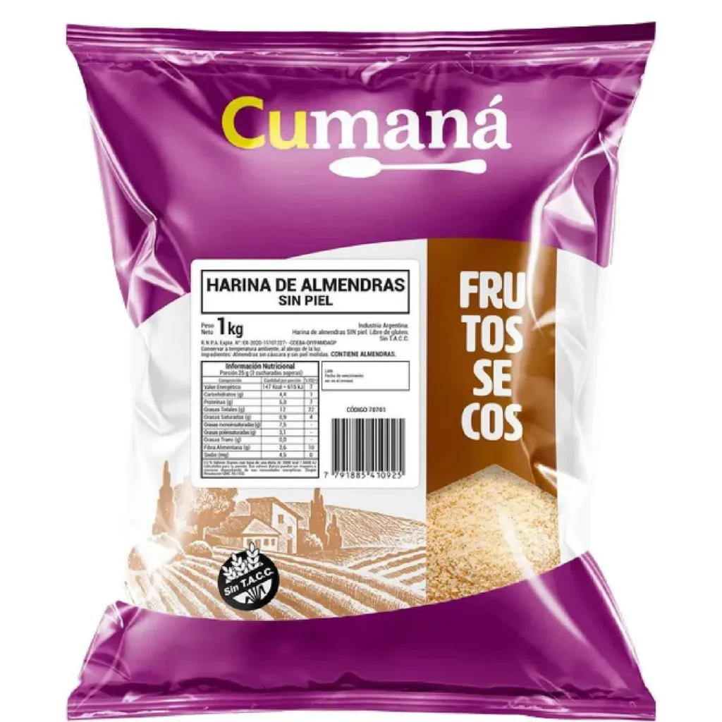 Harina de almendras sin piel 1kg